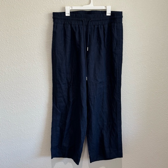 Quince Womens XL 100% Linen Pants Navy Blue Pull On Travel Beach Minimalist - Picture 1 of 10